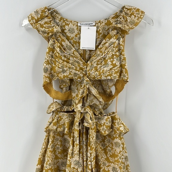 NWT Kallie Cutout Floral Ruffle Mini Dress 100% Cotton Sleeveless Medium - Picture 6 of 13